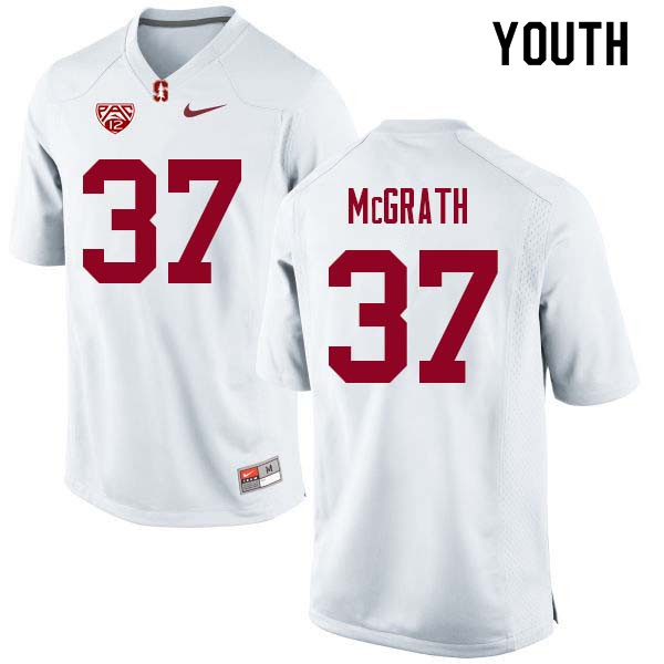 Youth Stanford Cardinal #37 Joe McGrath College Football Jerseys Sale-White